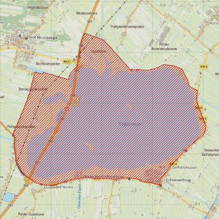 Begrenzing Overig - watervogelmonitoringgebied Tjeukemeer