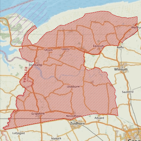 Begrenzing Overig - watervogelmonitoringgebied Reitdiepdal