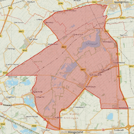 Begrenzing Overig - watervogelmonitoringgebied Hoeksmeer, Schildmeer, Woudbloem