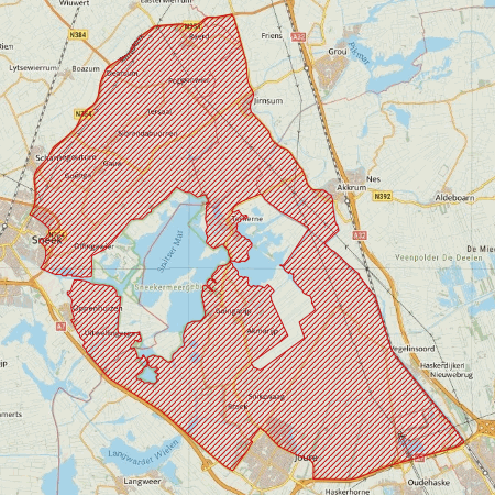 Begrenzing Overig - watervogelmonitoringgebied Polders rond het Sneekermeer