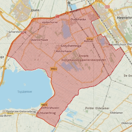 Begrenzing Overig - watervogelmonitoringgebied Sintjohannesgaasterveenpolder