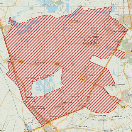 Begrenzing Overig - watervogelmonitoringgebied Opsterland en Smallingerland