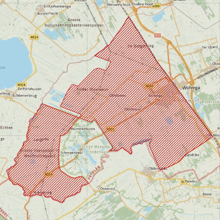 Begrenzing Overig - watervogelmonitoringgebied Polders rond de Rottige Meenthe