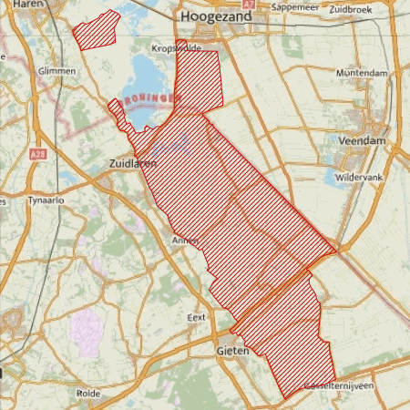 Begrenzing Overig - watervogelmonitoringgebied Hunzedal en Onnerpolder