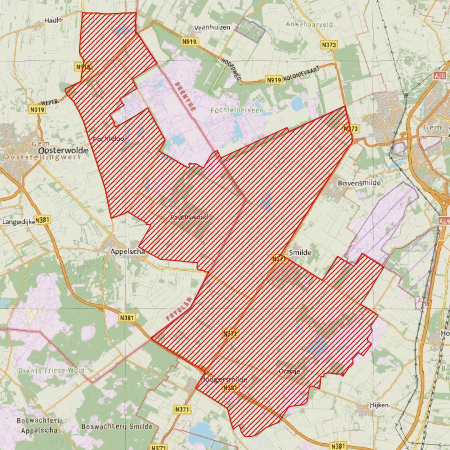 Begrenzing Overig - watervogelmonitoringgebied Tachtig Bunder - Hijkerveld