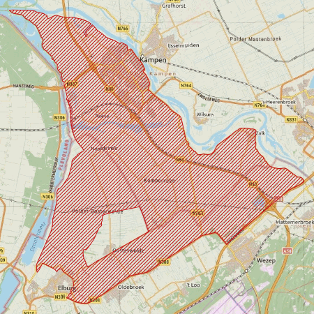 Begrenzing Overig - watervogelmonitoringgebied Kamperveen en Polder Oosterwolde