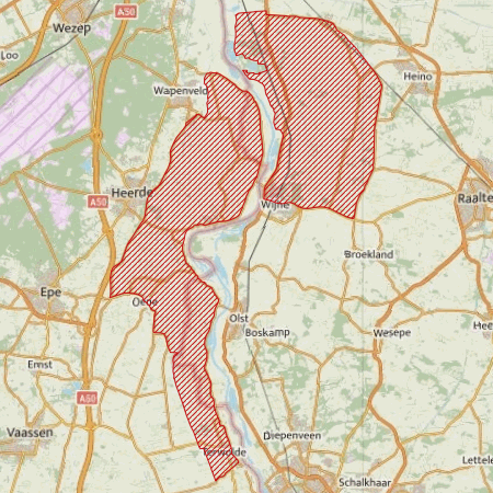 Begrenzing Overig - watervogelmonitoringgebied Westelijk IJsseldal, Wapernveld - Terwolde