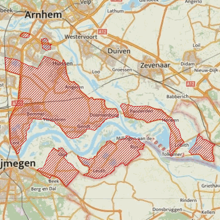 Begrenzing Overig - watervogelmonitoringgebied Gelderse Poort binnendijks