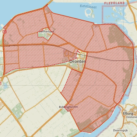 Begrenzing Overig - watervogelmonitoringgebied Oost-Flevoland-noord