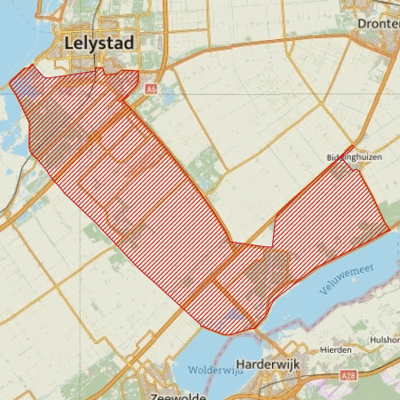 Begrenzing Overig - watervogelmonitoringgebied Oost-Flevoland-zuid