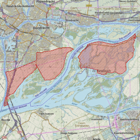 Begrenzing Overig - watervogelmonitoringgebied Landbouwpolders in de Biesbosch