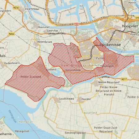 Begrenzing Overig - watervogelmonitoringgebied Polder Zuidland en Polder Biert