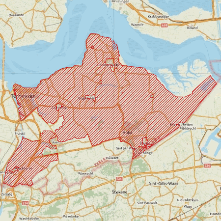 Begrenzing Overig - watervogelmonitoringgebied Oost-Zeeuwsch Vlaanderen