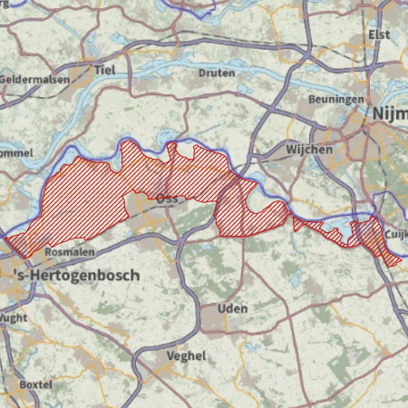 Begrenzing Overig - watervogelmonitoringgebied Maasland Den Bosch-Oss